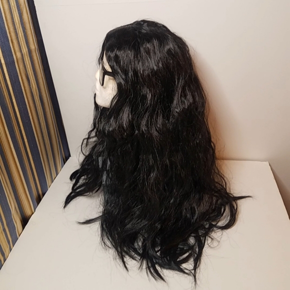 Synthetic Black Wavy Curl Full Wig with Cap 24" - Picture 5 of 7